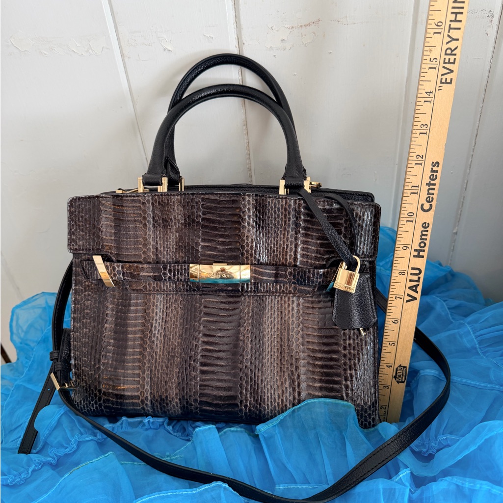 Rare- Calvin Klein “Birkin Style” Crocodile Pocketbook
